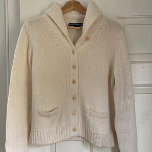 Ralph Lauren Sport Cashmere Cream Shawl Collar Cardigan Sweater